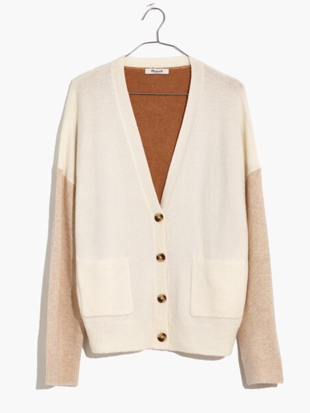 Madewell Short Kent Ex-Boyfriend Cardigan Sweater in Colorblock